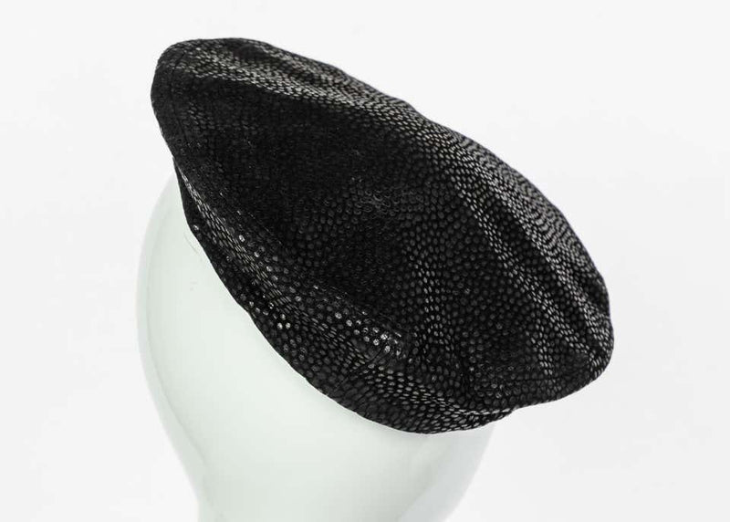 Vintage Yves Saint Laurent Black Leather Beret