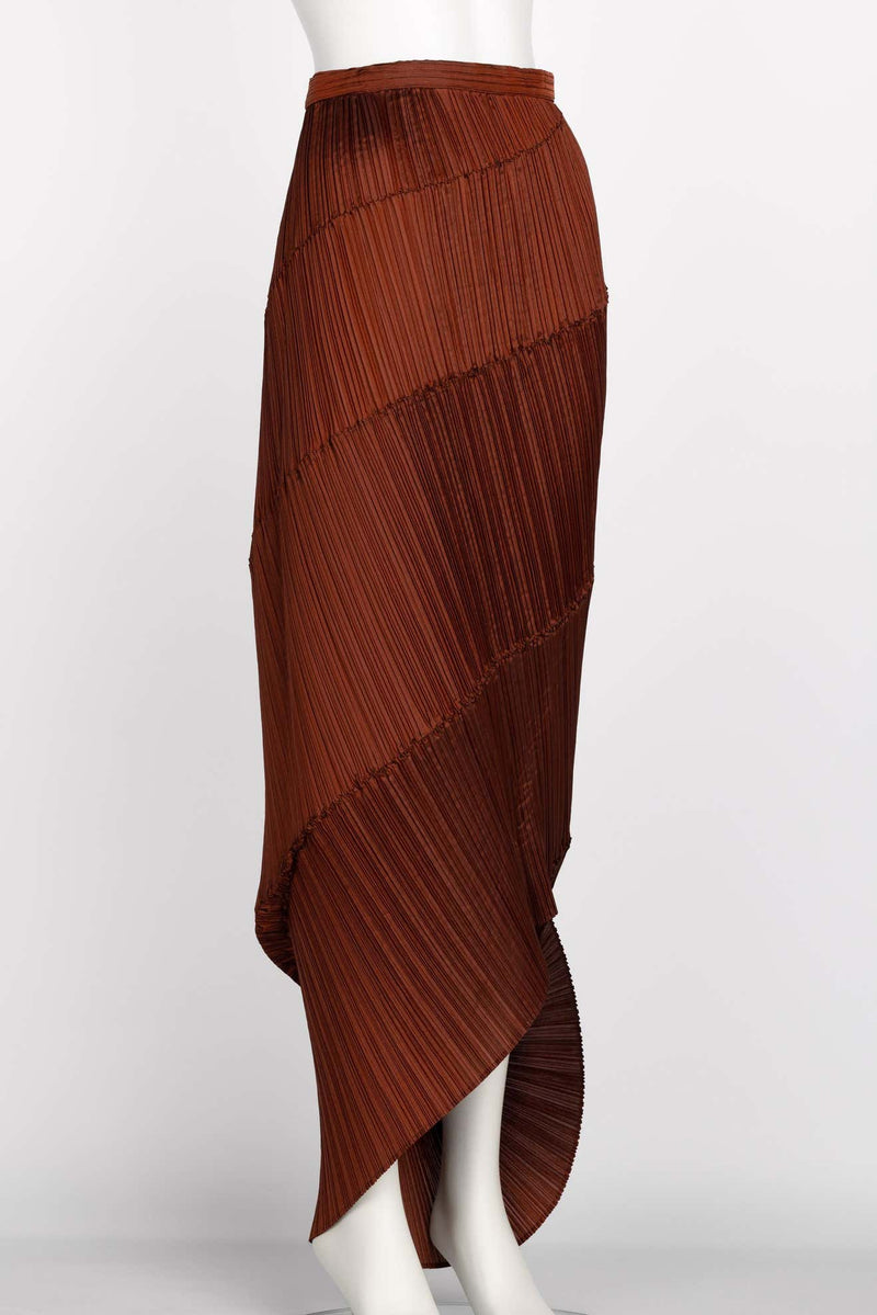 Issey Miyake Copper Pleated Spiral Skirt, 1990S