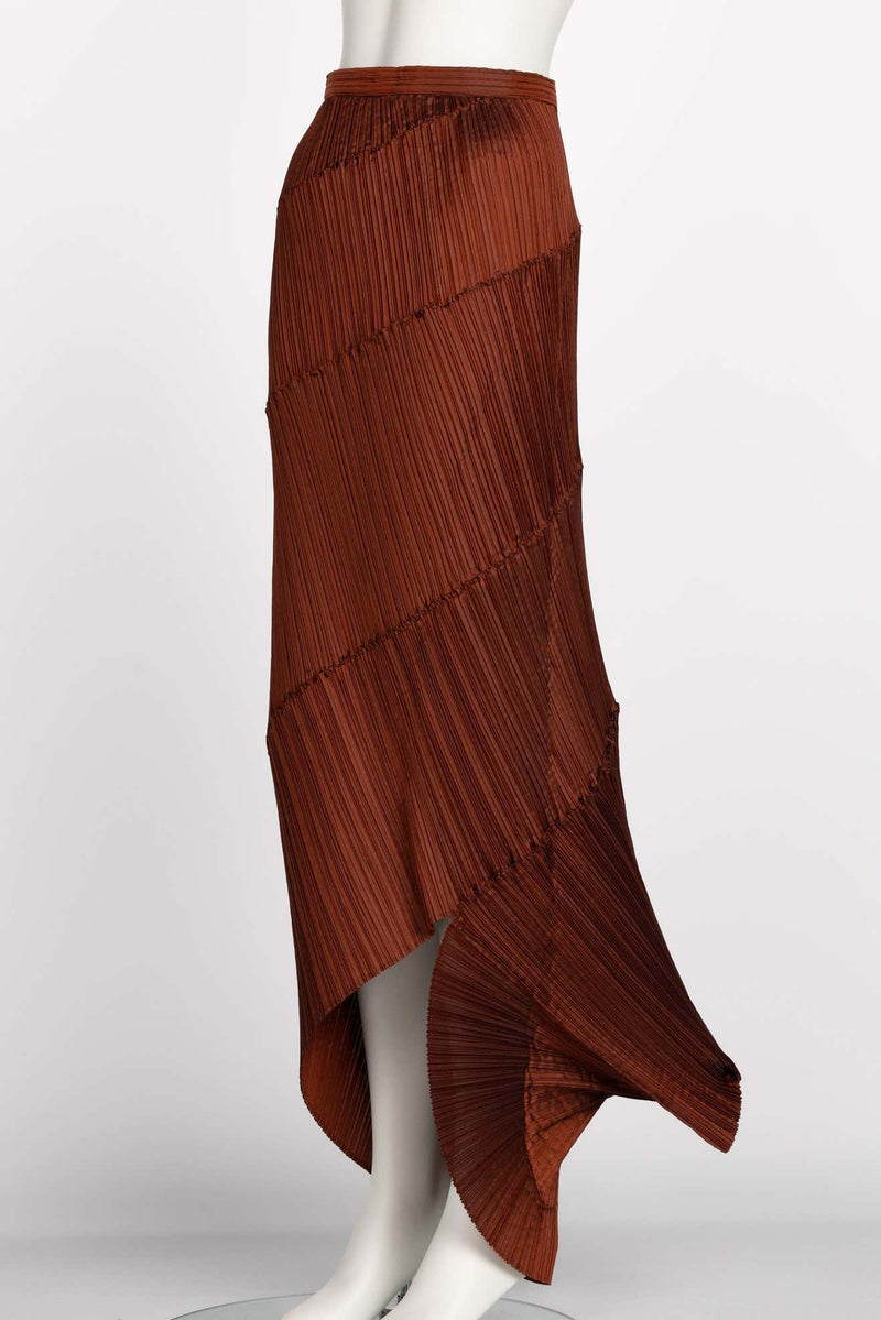 Issey Miyake Copper Pleated Spiral Skirt, 1990S