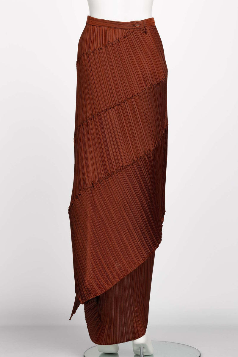 Issey Miyake Copper Pleated Spiral Skirt, 1990S