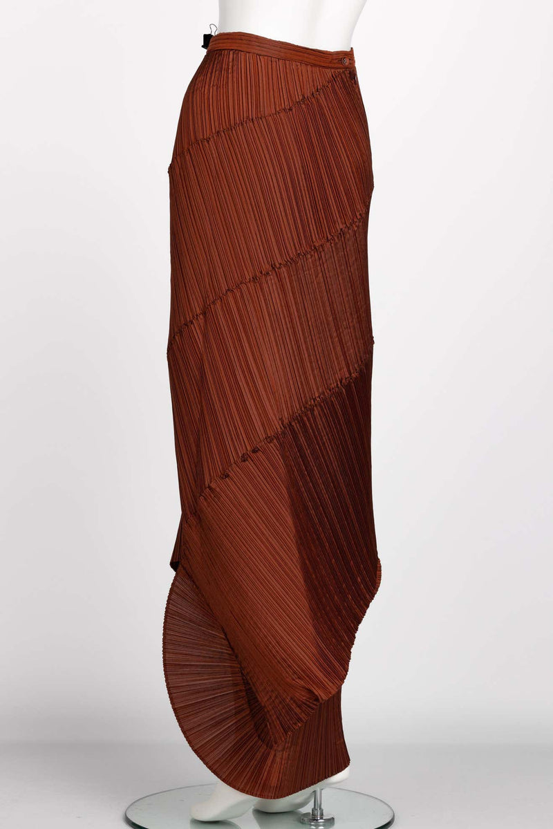 Issey Miyake Copper Pleated Spiral Skirt, 1990S