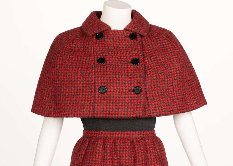 Norman Norell wool Dress Cape Ensemble, 1960s