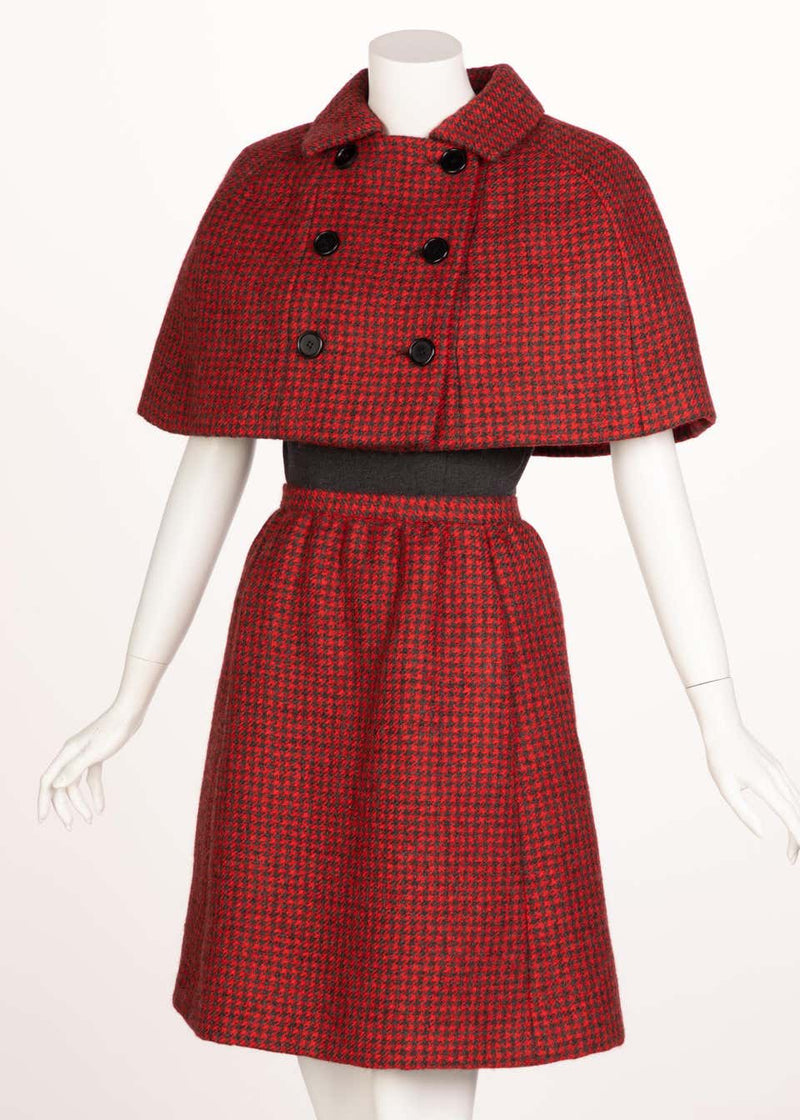 Norman Norell wool Dress Cape Ensemble, 1960s