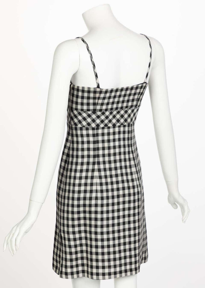 Vintage Chanel Black White Silk Gingham Dress – Basha Gold Vintage Chanel Black White Silk Gingham Dress – Basha Gold