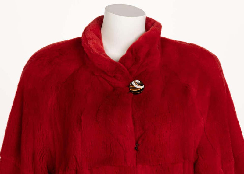 Vintage Red Mink Fur Coat