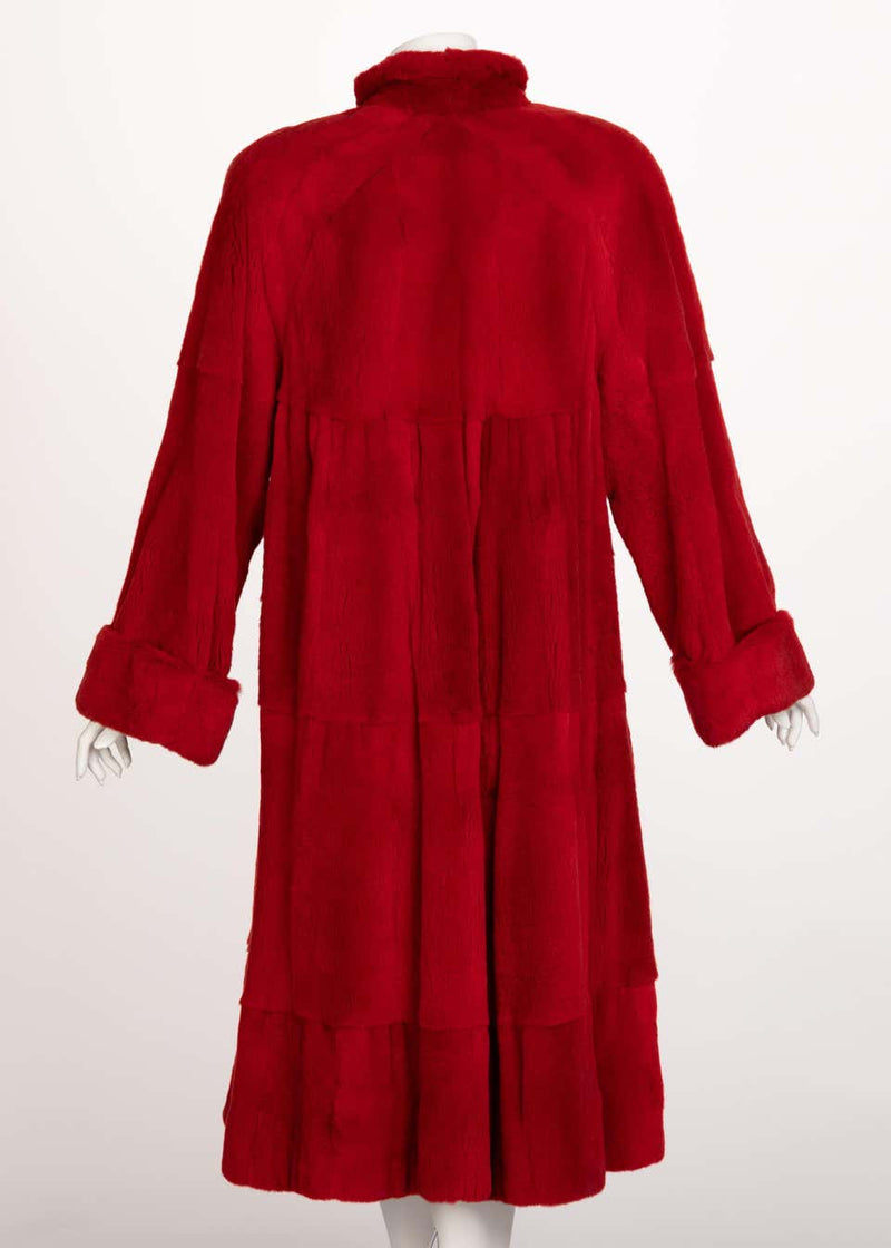 Vintage Red Mink Fur Coat