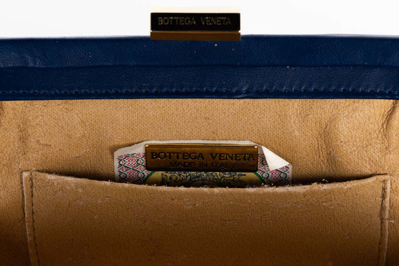 Vintage Bottega Veneta Intrecciato Leather Harlequin Clutch