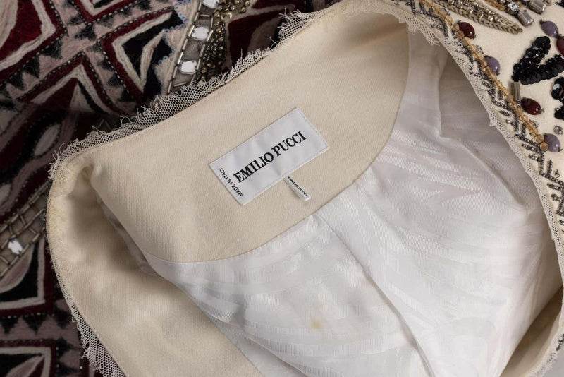Emilio Pucci Embellished Wool Silk & Cotton Blend Jacket, Pre-Fall 2012 Runway