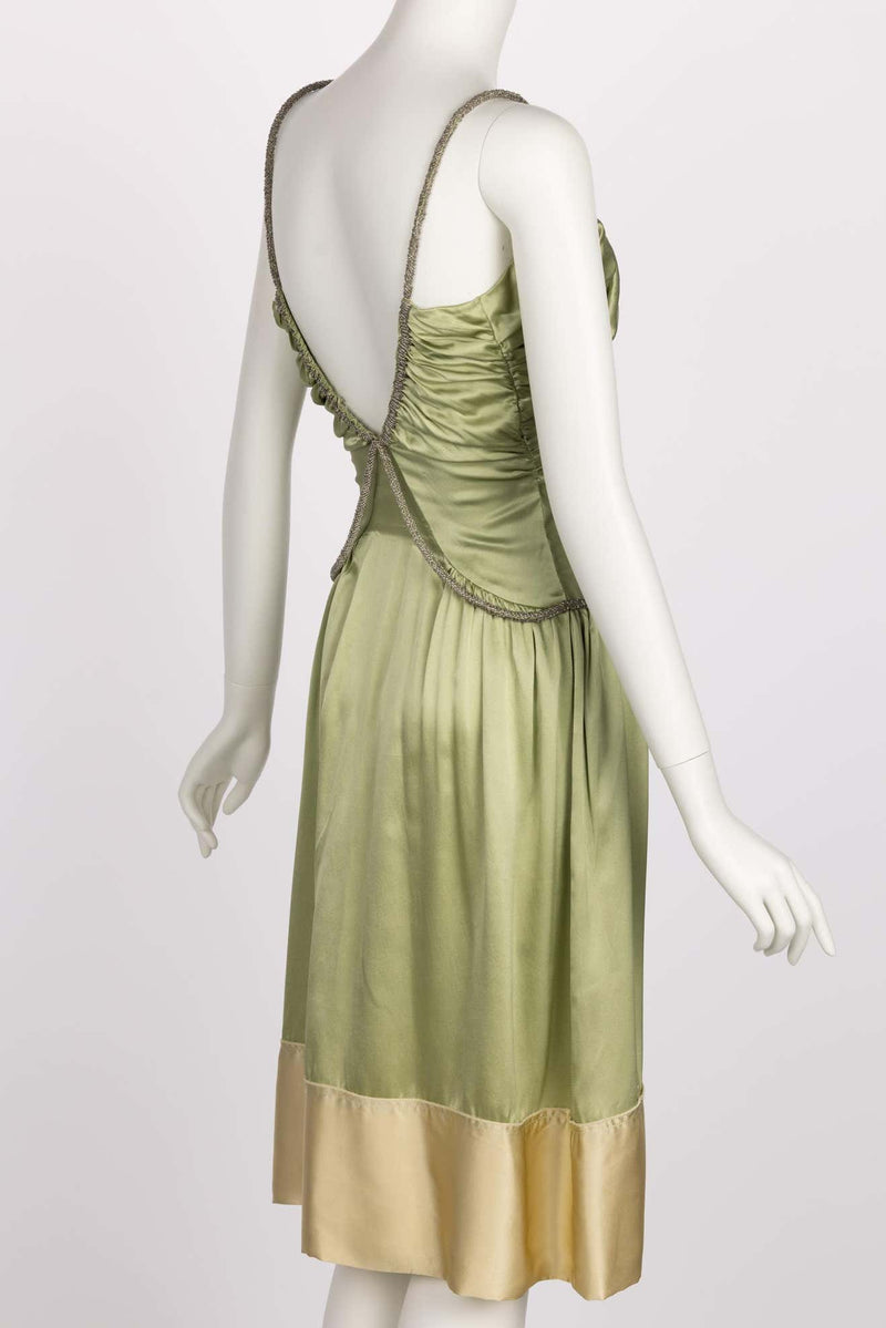 Chloé Phoebe Philo Beaded Straps Plunge Silk Dress Runway Spring 2005