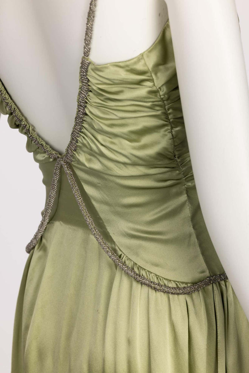 Chloé Phoebe Philo Beaded Straps Plunge Silk Dress Runway Spring 2005