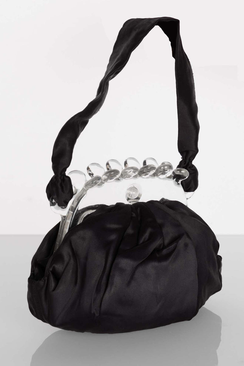 1920s Lucite Frame Satin Bag