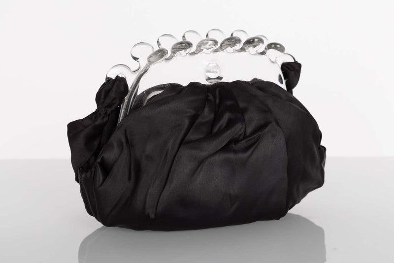 1920s Lucite Frame Satin Bag