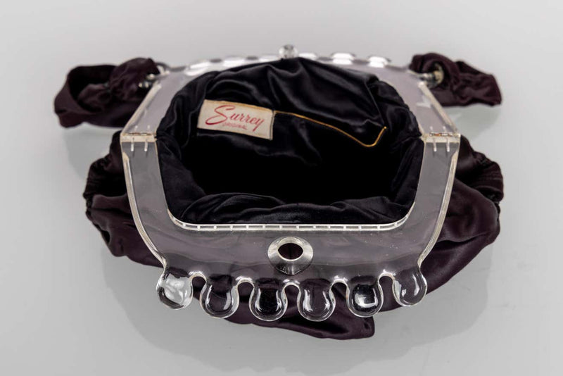 1920s Lucite Frame Satin Bag