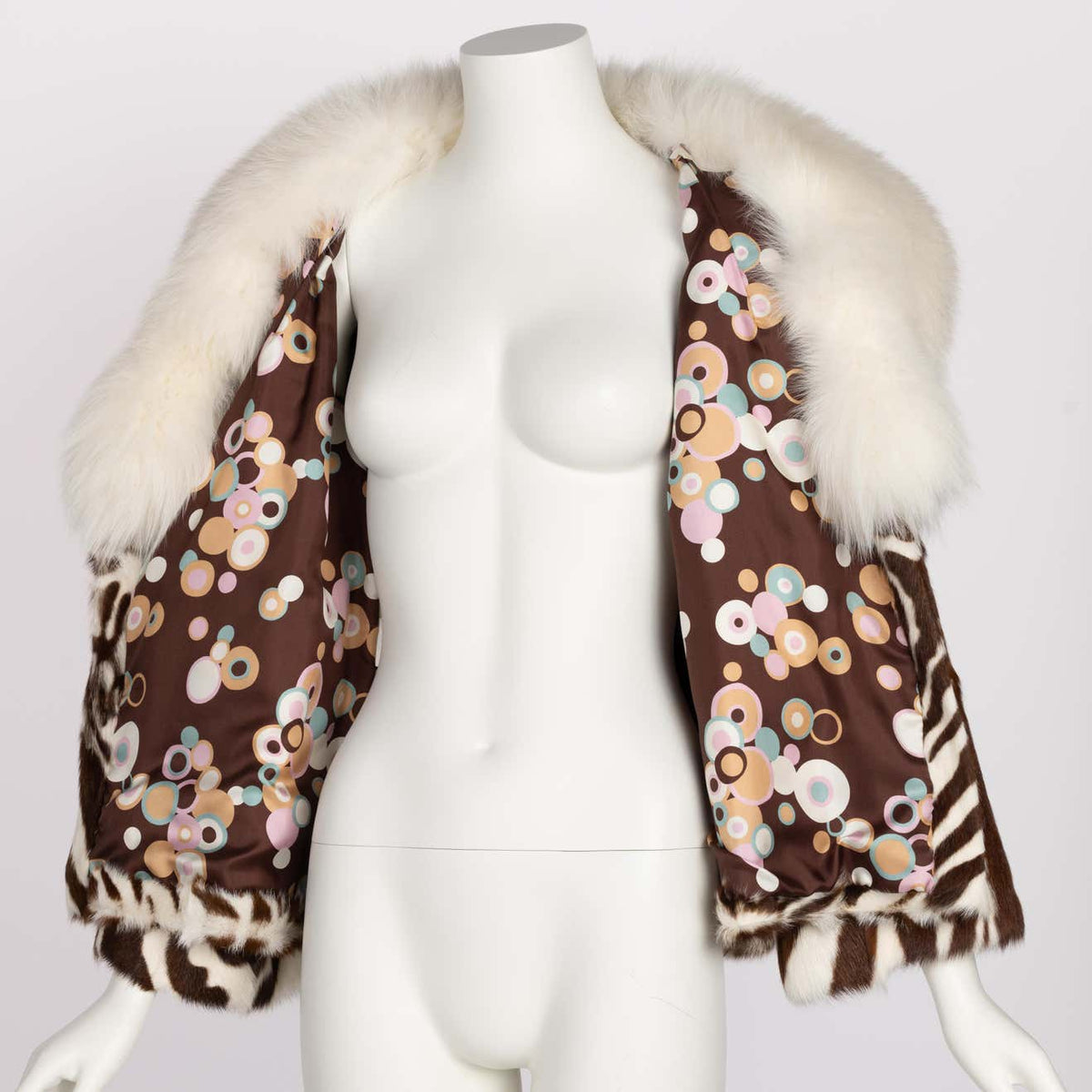 小物 MASU 21AW FUR PRINT SILK SCARF- BROWN MASU 21AW FUR