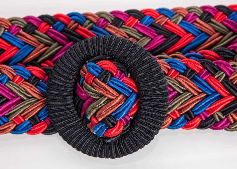 1980s Yves Saint Laurent Multicolored Passementerie Braided Belt YSL