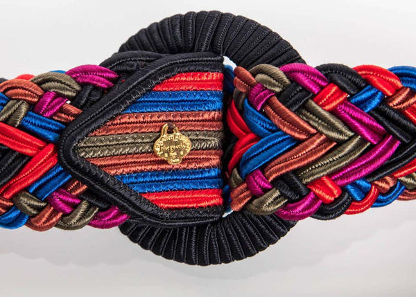 1980s Yves Saint Laurent Multicolored Passementerie Braided Belt YSL