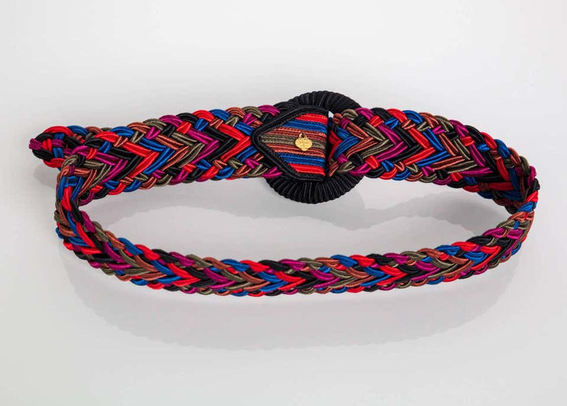 1980s Yves Saint Laurent Multicolored Passementerie Braided Belt YSL