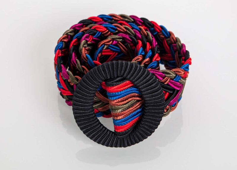 1980s Yves Saint Laurent Multicolored Passementerie Braided Belt YSL