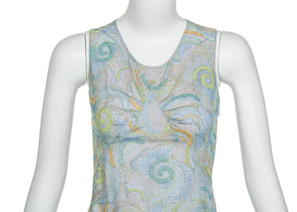 2012 Rodarte Van Gogh Multicolored Metallic Embroidered Tulle Dress