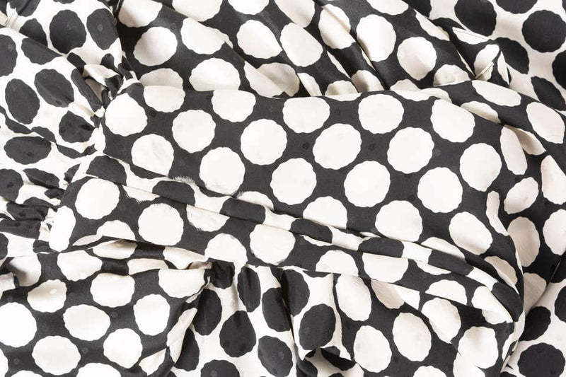 Saint Laurent Polka Dot Ruffle Blouse YSL, 1985