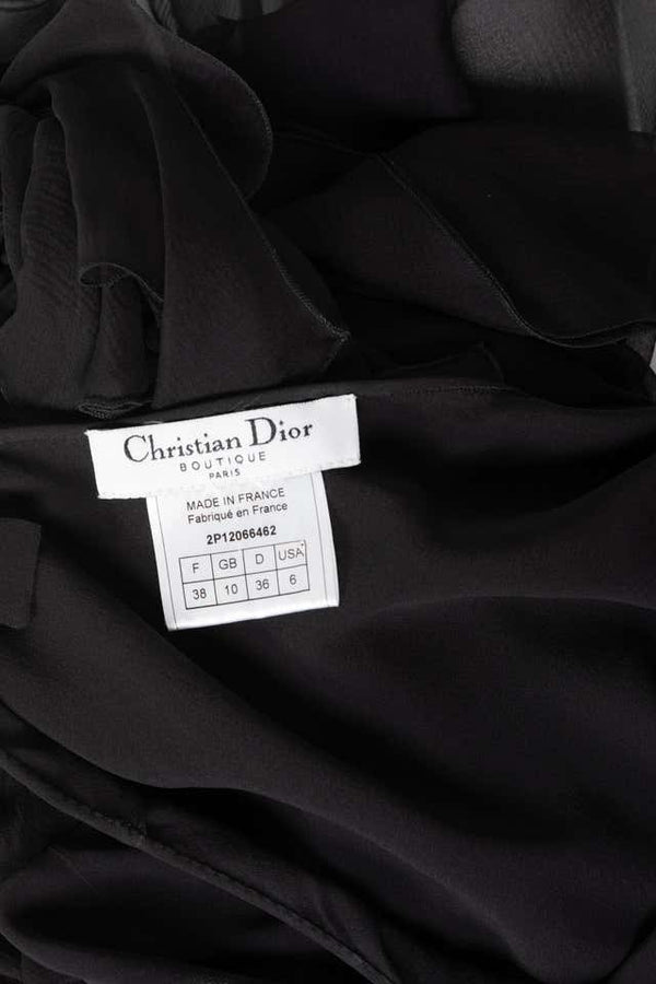 Christian Dior by Galliano Black Sheer Silk Sleeveless Dress