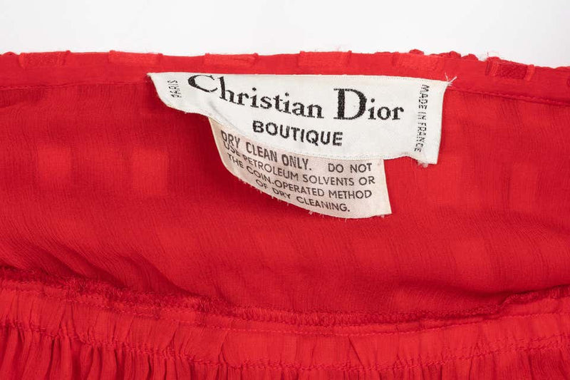 Christian Dior Red Maxi Dress & Shawl Documented 1970s