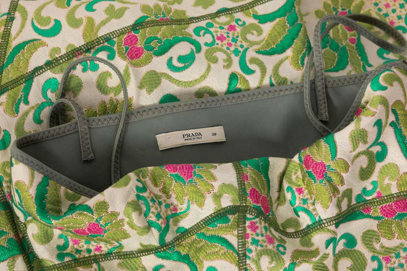Prada floral brocade shoulder bag store