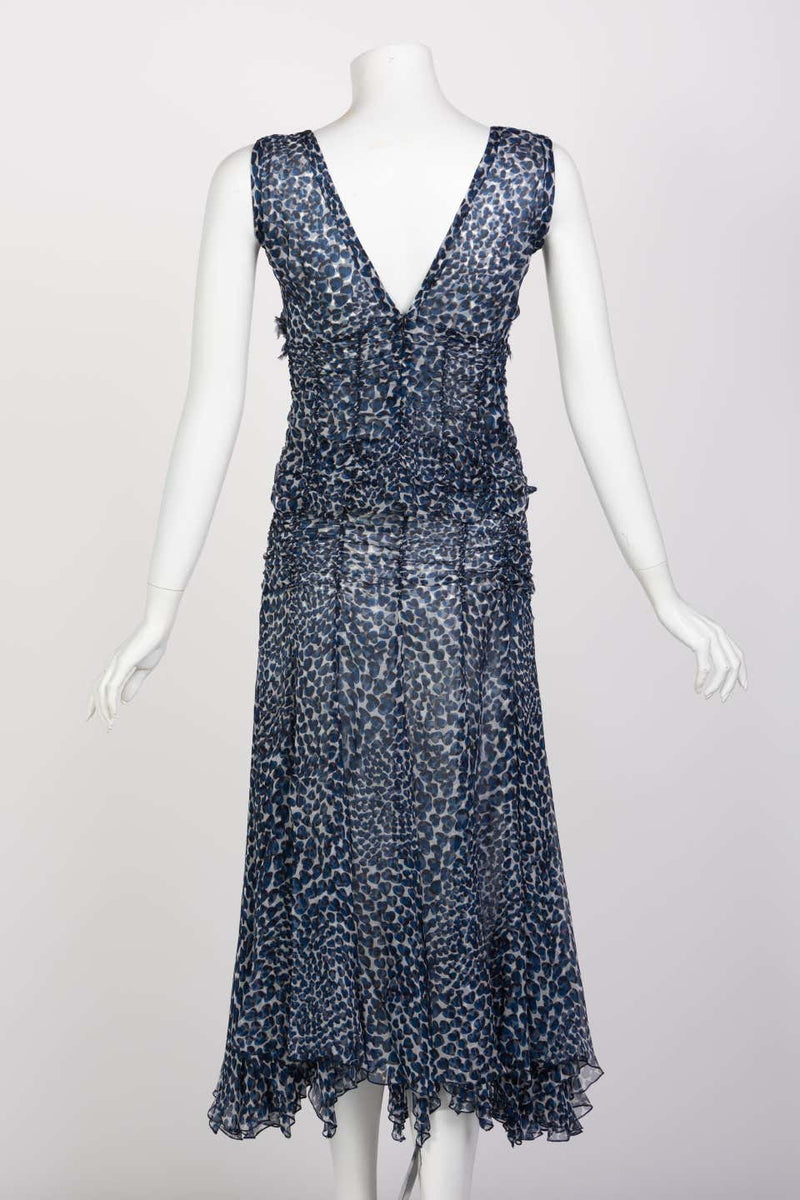 Prada Blue Heart Ruched Top and Skirt Ensemble S/S 2000