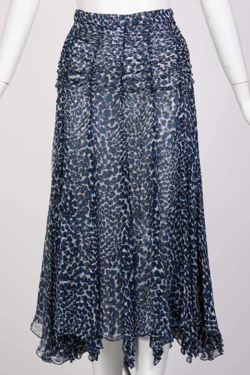 Prada Blue Heart Ruched Top and Skirt Ensemble S/S 2000