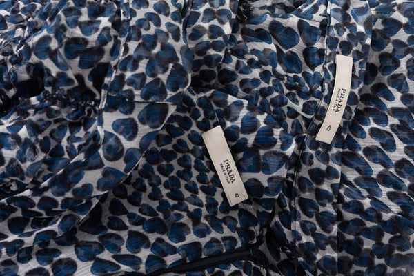 Prada Blue Heart Ruched Top and Skirt Ensemble S/S 2000