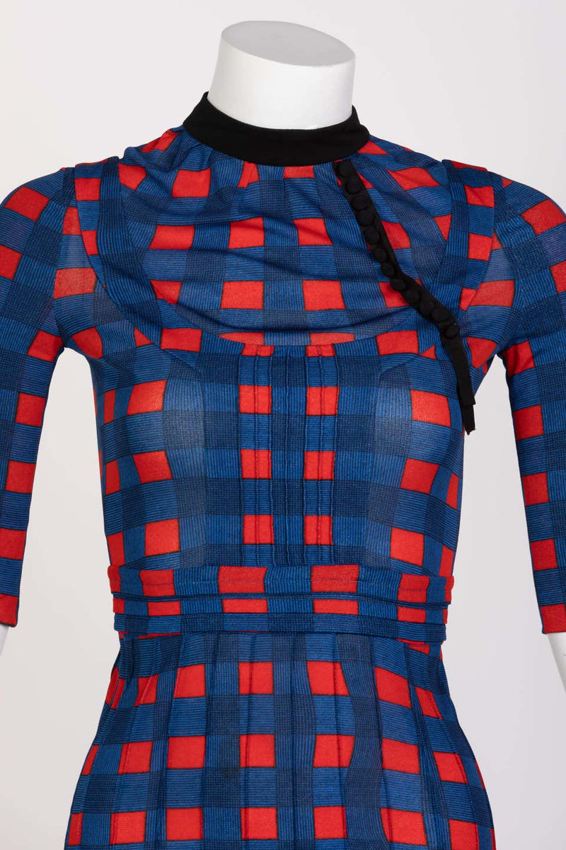 Prada Fairy Collection Red Blue Check Dress Spring 2008