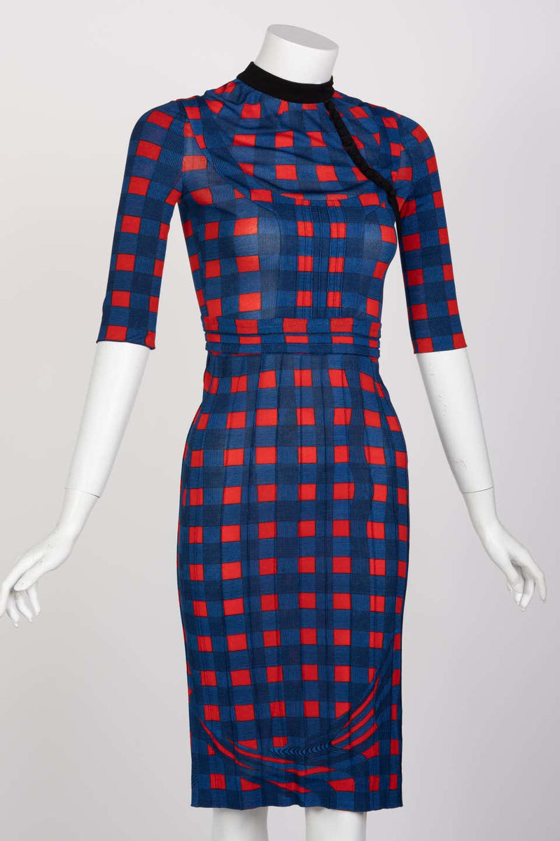 Prada Fairy Collection Red Blue Check Dress Spring 2008