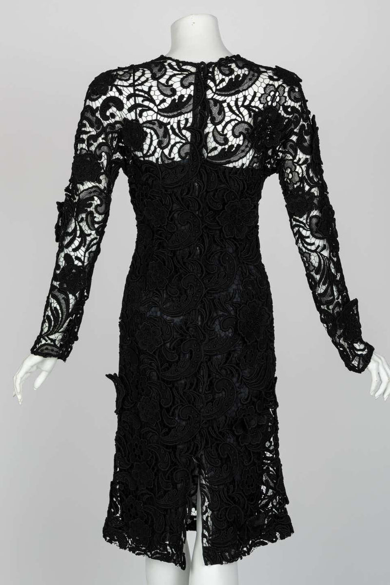 Prada Black Lace Dress Runway Fall 2008 Basha Gold Prada Black Lace Dress Runway Fall 2008 Basha Gold