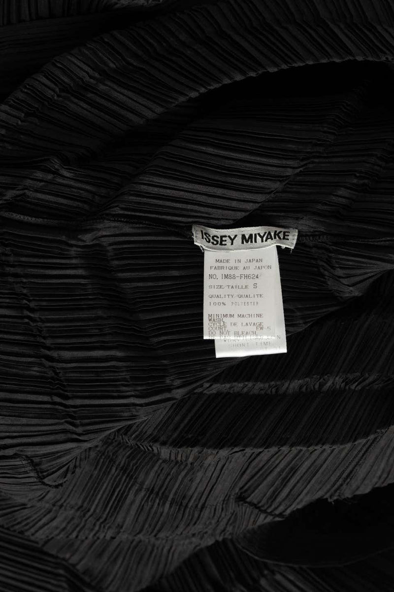 Issey Miyake Black Pleated Sculptural Dress, 1990s