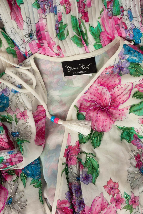 Diane Freis Floral Chiffon Jumpsuit, 1980s