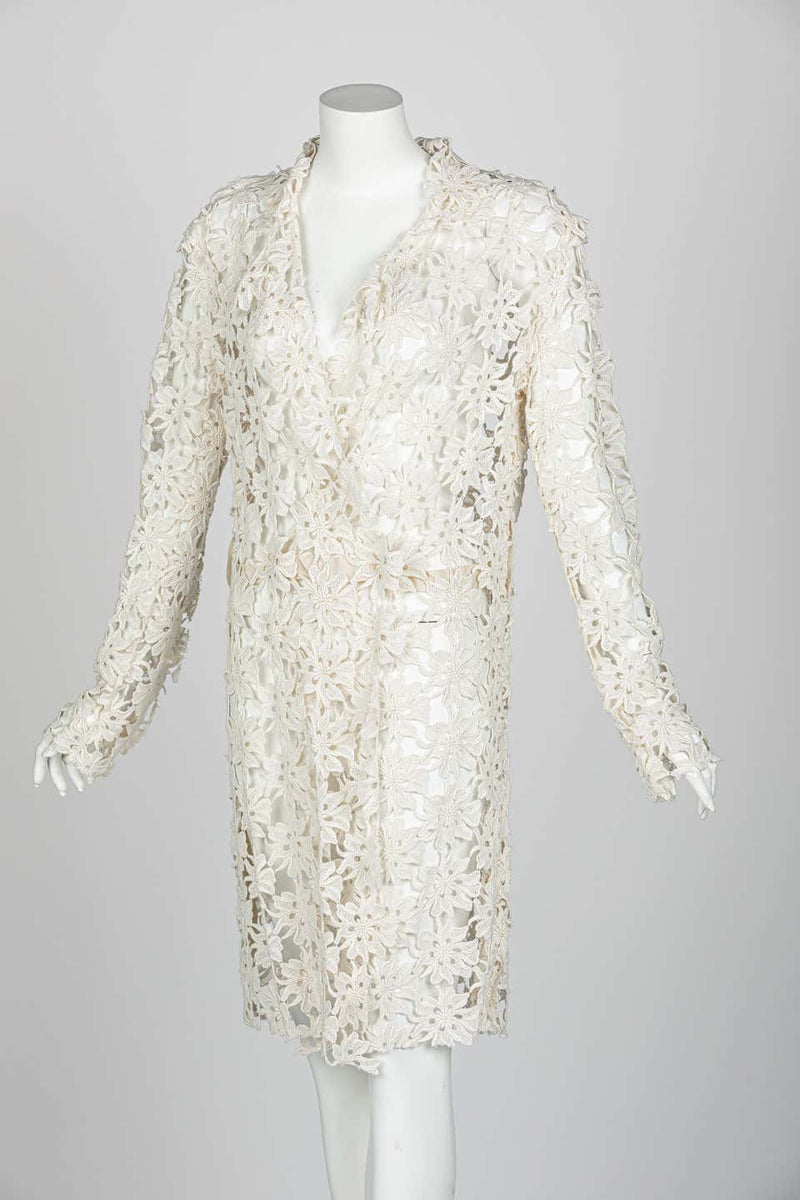 Lanvin Alber Elbaz Collection Blanche Guipure Lace Coat 2013
