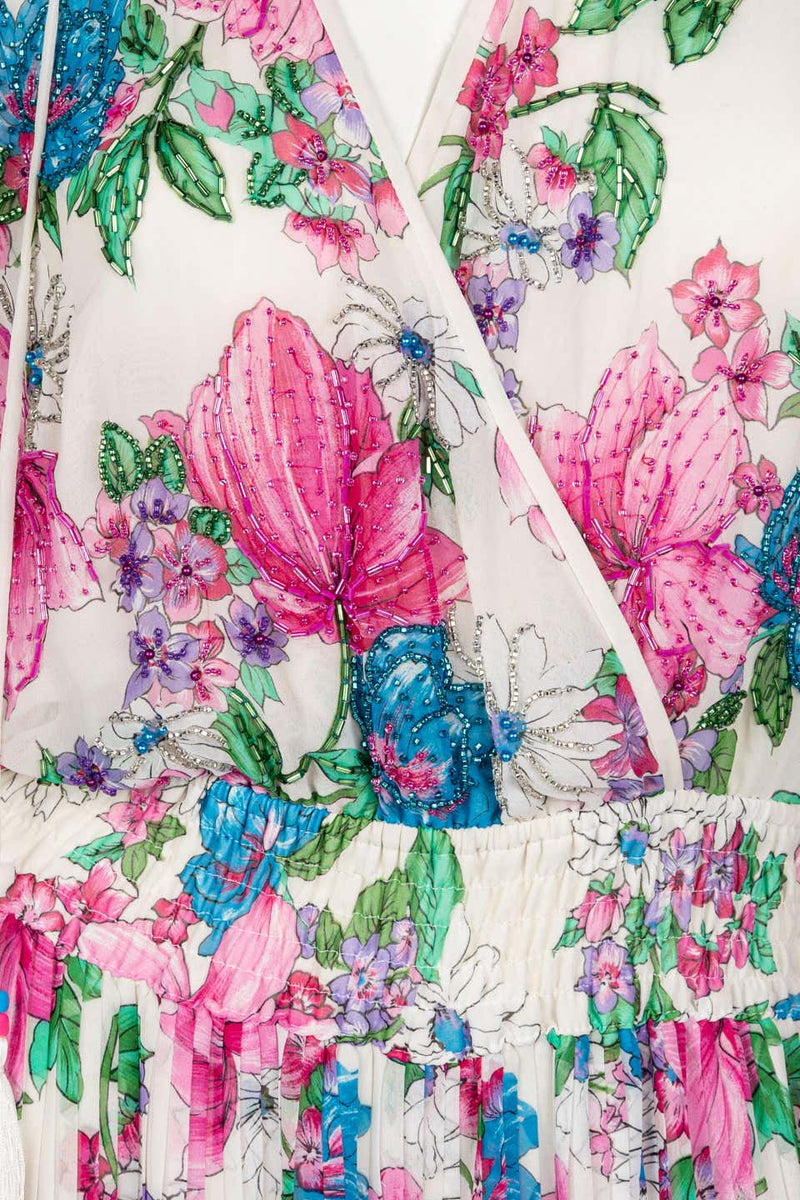 Diane Freis Floral Chiffon Jumpsuit, 1980s