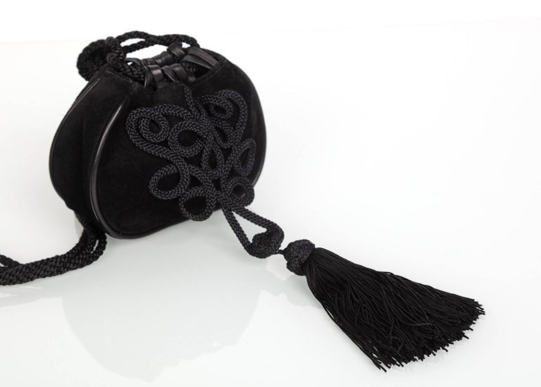Yves Saint Laurent Russian Collection Documented Suede Leather Tassel Bag, 1990s