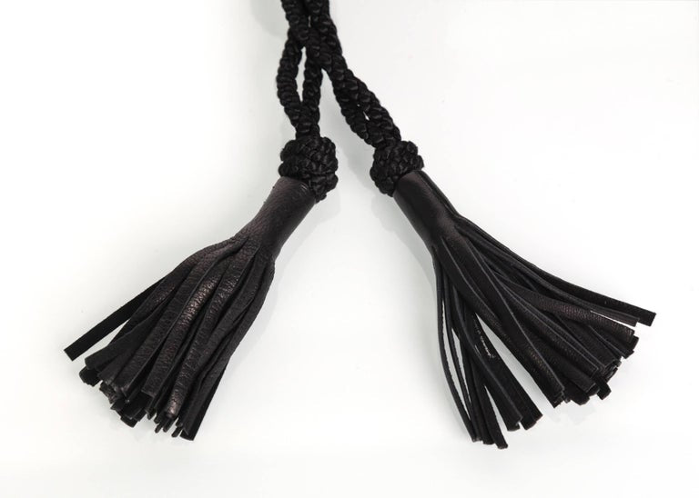 Yves Saint Laurent Russian Collection Documented Suede Leather Tassel Bag, 1990s