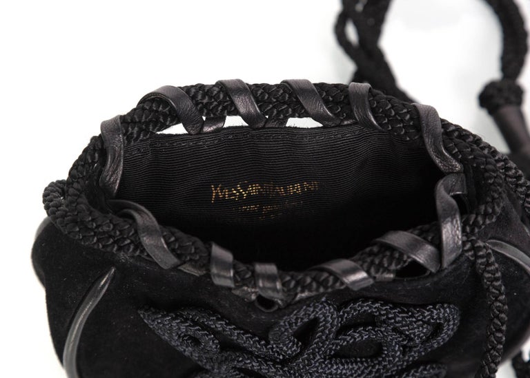 Yves Saint Laurent Russian Collection Documented Suede Leather Tassel Bag, 1990s