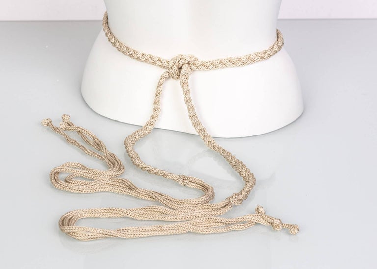 Mother of Pearl Sea Shell Braided Cord Belt, 1960s