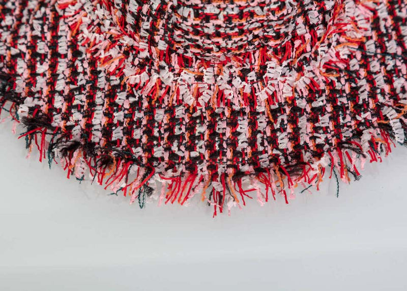 Lanvin by Alber Elbaz Red Multicolored Tweed Hat, 2012