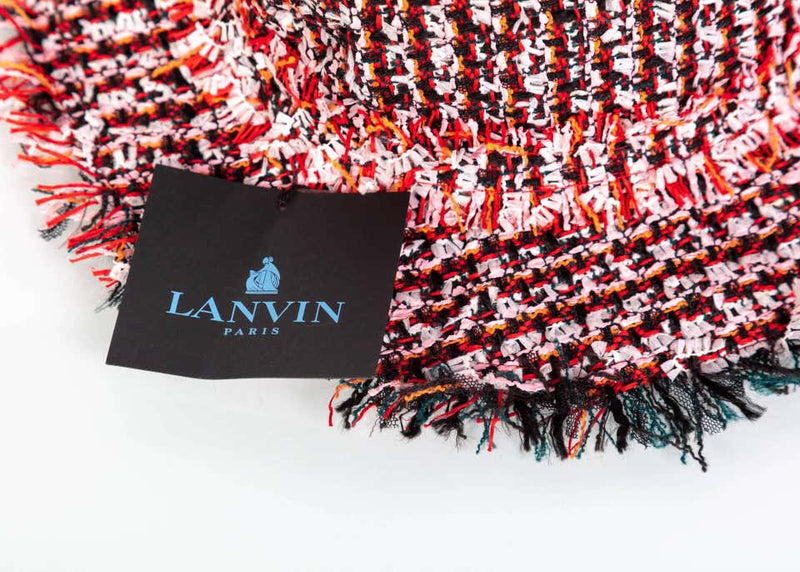 Lanvin by Alber Elbaz Red Multicolored Tweed Hat, 2012