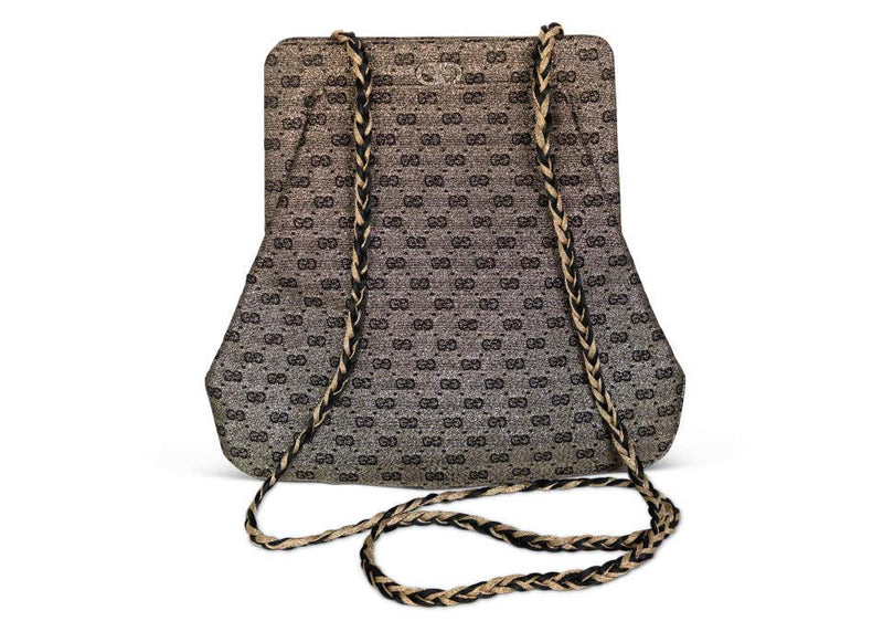Vintage Gucci Metallic Gold Black Evening Bag