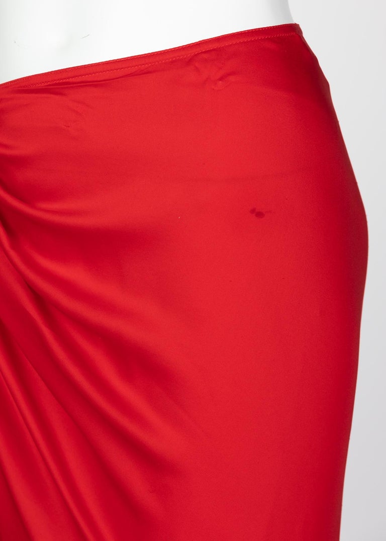 Yves Saint Laurent Red Silk Flamenco Skirt YSL, Runway 2003