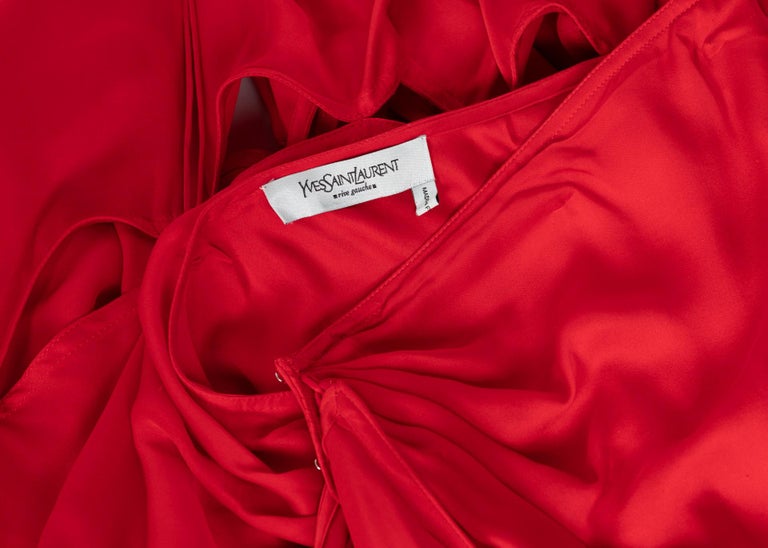 Yves Saint Laurent Red Silk Flamenco Skirt YSL, Runway 2003