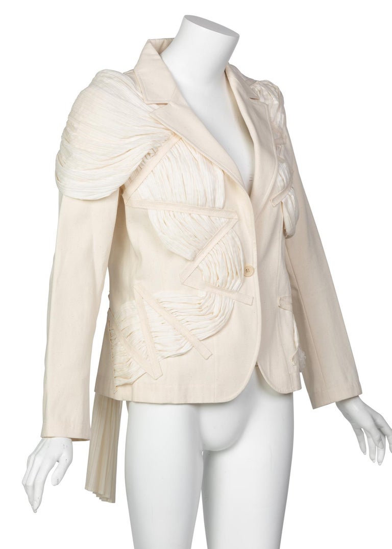 Issey Miyake S/S 2003 Runway Cream Cotton Canvas Jacket Museum Piece