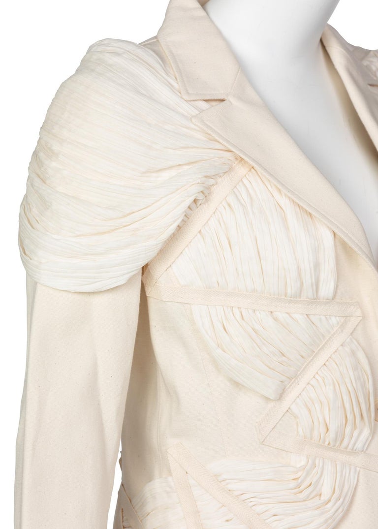 Issey Miyake S/S 2003 Runway Cream Cotton Canvas Jacket Museum Piece