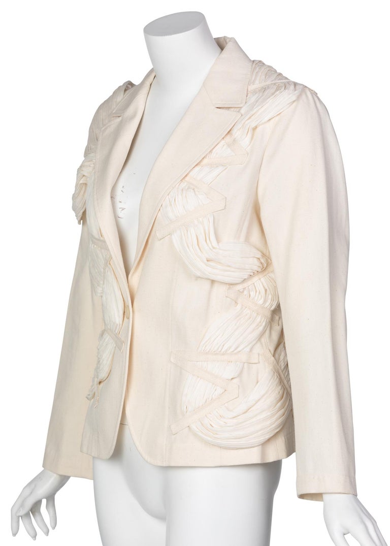 Issey Miyake S/S 2003 Runway Cream Cotton Canvas Jacket Museum Piece