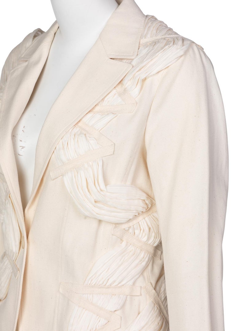 Issey Miyake S/S 2003 Runway Cream Cotton Canvas Jacket Museum Piece